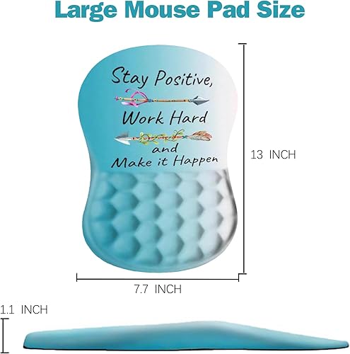 Miniatura 10 de DINKY Almohadillas ergonómicas para mouse con soporte de muñeca, toda la espuma viscoelástica con base de poliuretano antideslizante, alfombrilla de