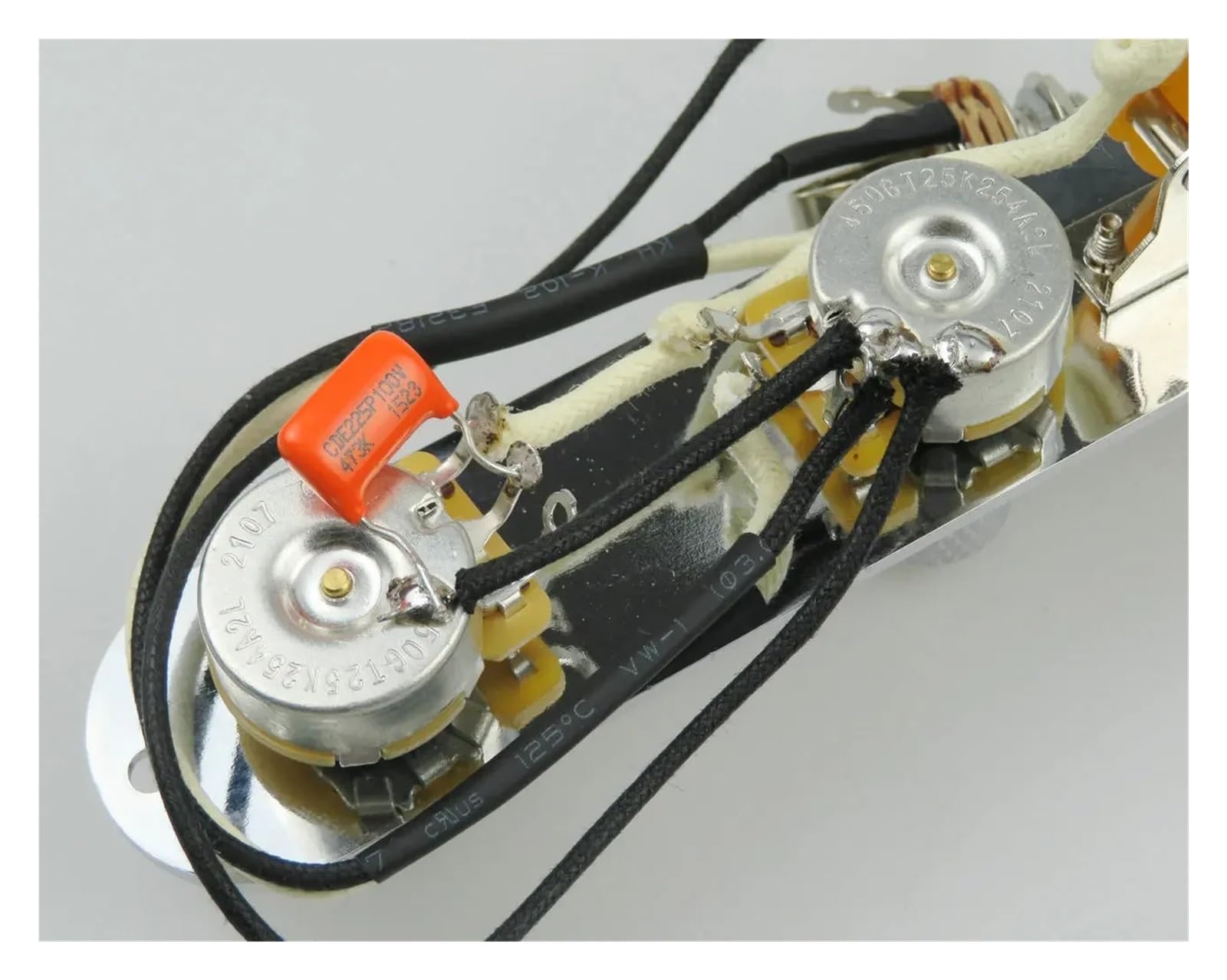 Arnés de cableado for pastilla de guitarra, potenciómetro de eje de cobre de 250K, aplicable a guitarra eléctrica TL(GOLDEN)