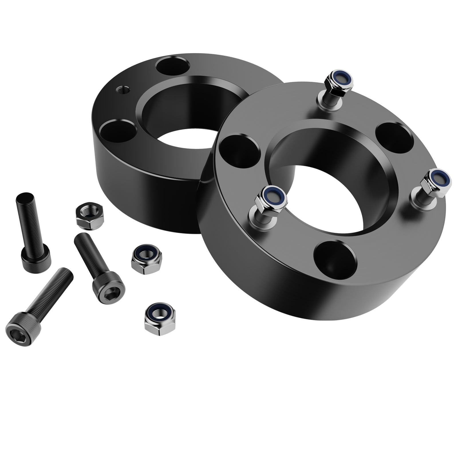 F150 3in Leveling Lift Kit, 3" Front Suspension Lift Kit Forged Strut Spacers for 2004-2024 Ford F150 2WD 4WD, Expedition, Mark LT, 6061-T6 Aluminum Level Kits CNC Machine Black Anodized