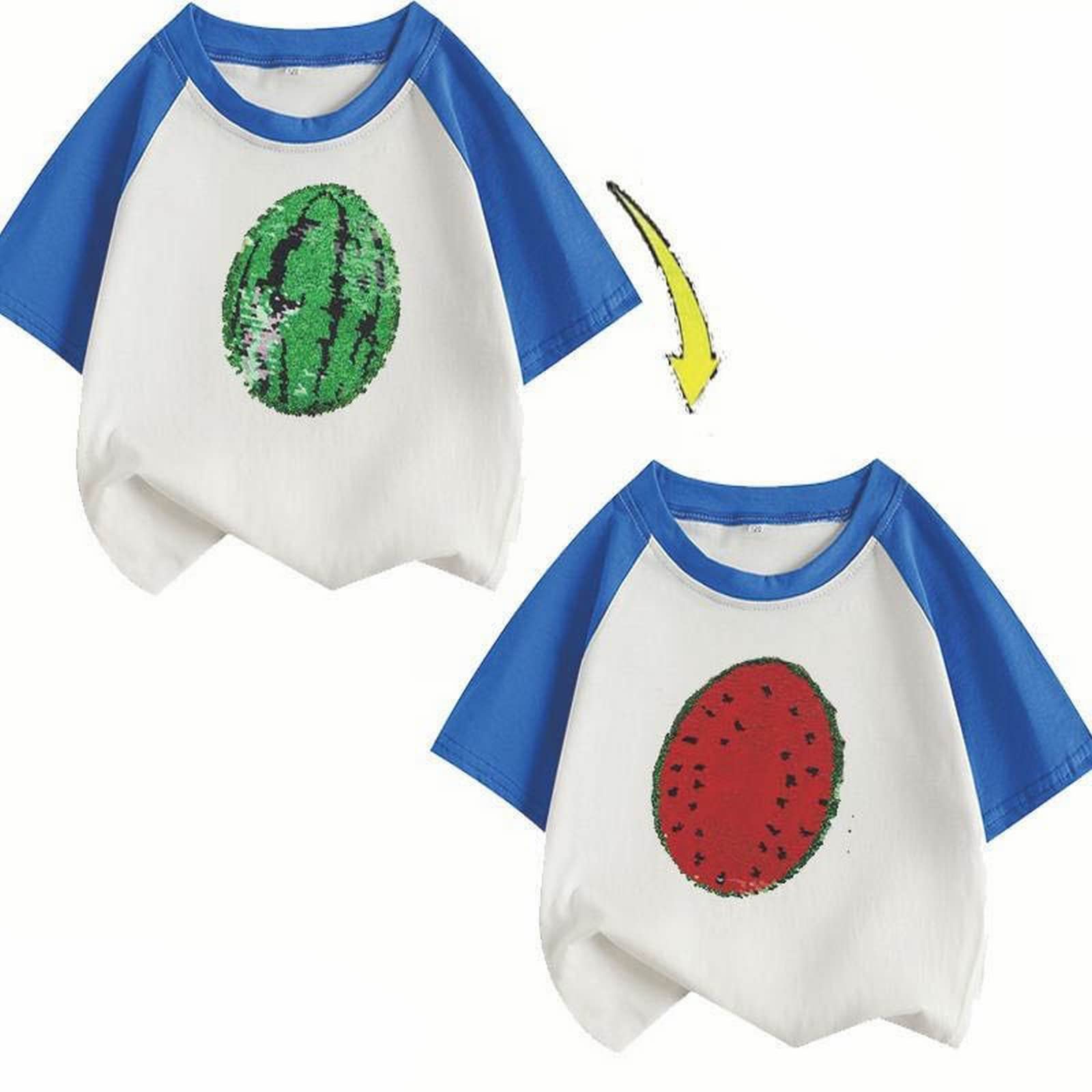 Babies, Toddlers, and Girls' Short-Sleeve Tee Shirts Clothes Cotton Pullover Tops Shirts Fashion Summer Spring Outfits Blue