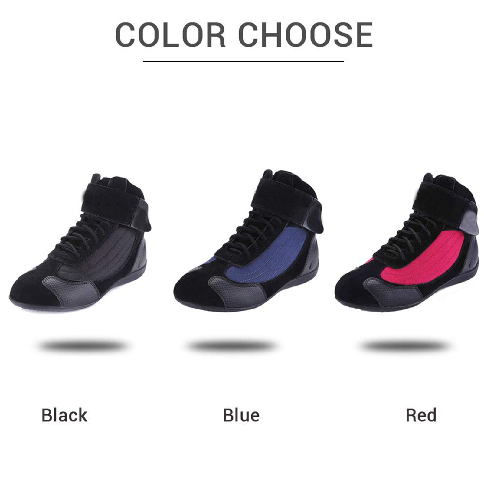 wasserdichte Belüftete Motorradstiefel für Herren Und Damen Sommer Wildleder Urban Casual Riding Schützender Knöchel Kurzes Design Atmungsaktive,Black-42