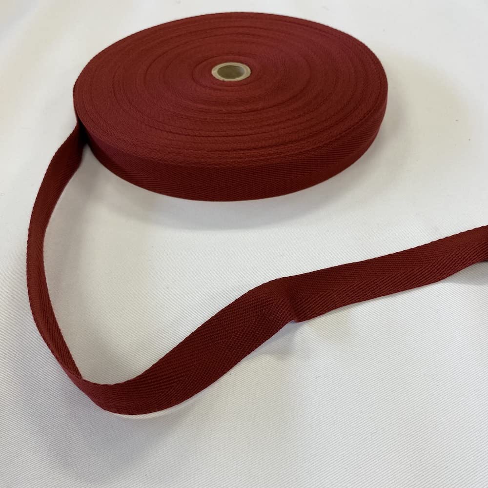25mm Acrylic Herringbone Webbing Tape (Per Metre) (Wine)