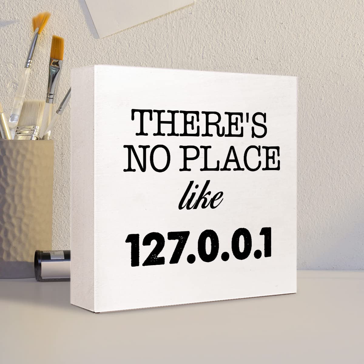 Holzschild Mit Motivationsspruch – 12,7x12,7x3 Cm, Büro- & Home-Deko, Natürliches Holz, Als Geschenk