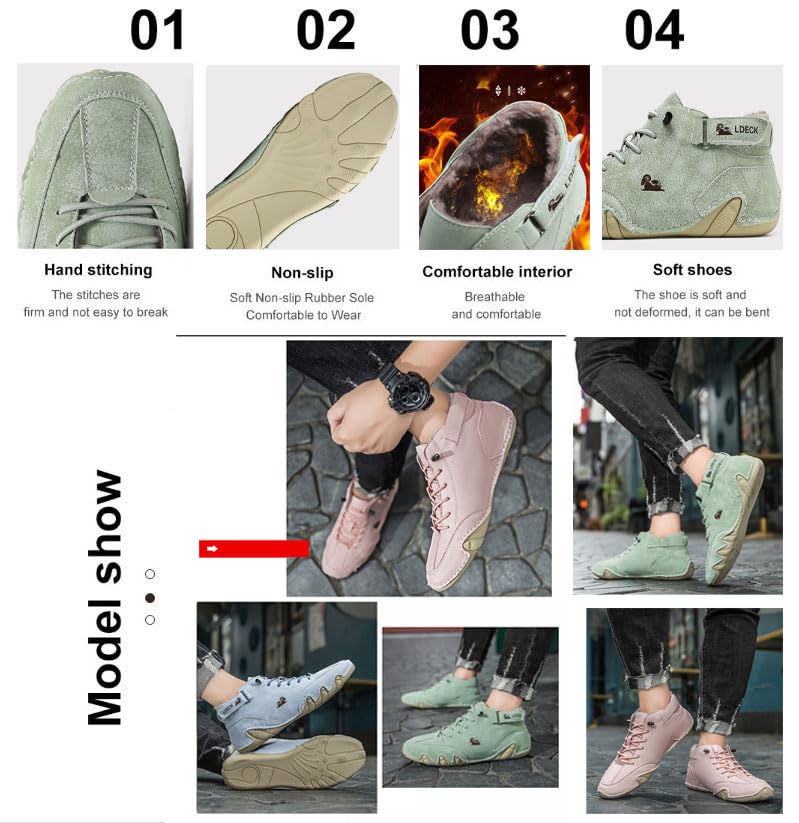 Cubicbee Explorer Waterproof Lightweight Outdoor Shoes for Hiking Camping & Driving All Season Warm High Top Chukka Boots,Non-Slip Italian Handmade High Top Sport Shoe3