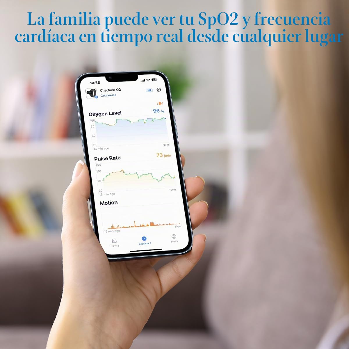 Pulsioximetro, Oxímetro de dedo Profesional, Medidor de Oxígeno en Sangre, Monitor de Oxígeno para Dormir con Alarma para del Sueño, Oxímetro de Muñeca con Bluetooth
