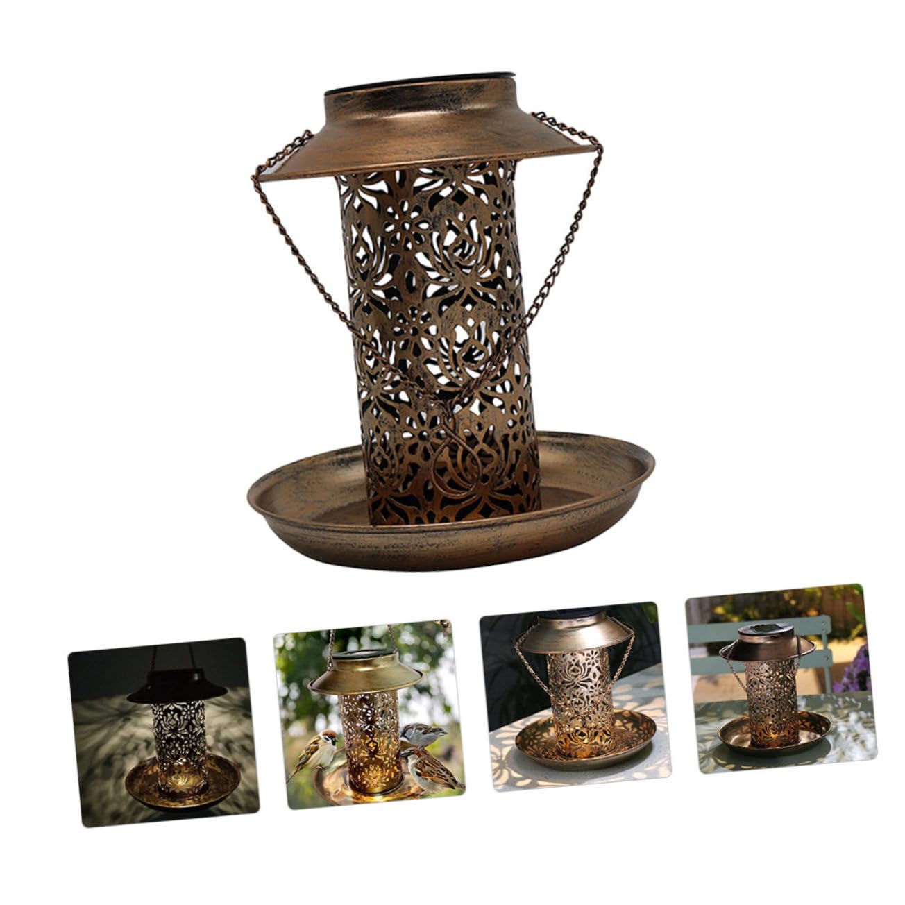 Yardwe 2 Stücke Robust Eisen Material Vogel Feeder Für Außerhalb Solar-Powered Vogel Fütterung Container