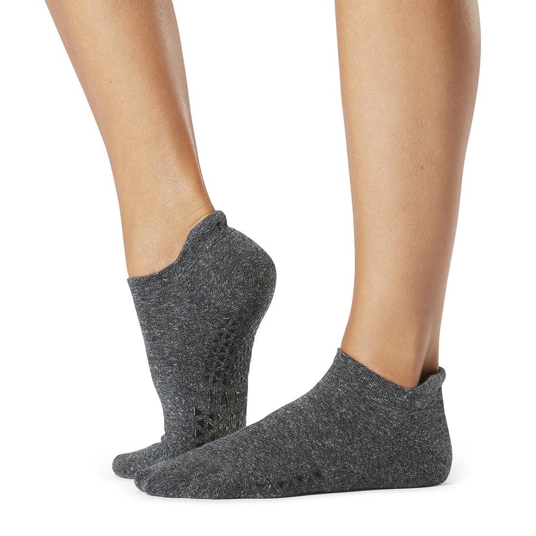 TAVI Savvy Pilates Socks - Grip Socks for Women with Non-Slip Grippy Sole, Heel Tab, Arch Support, Wear for Yoga, Barre, Shadow, X-Large