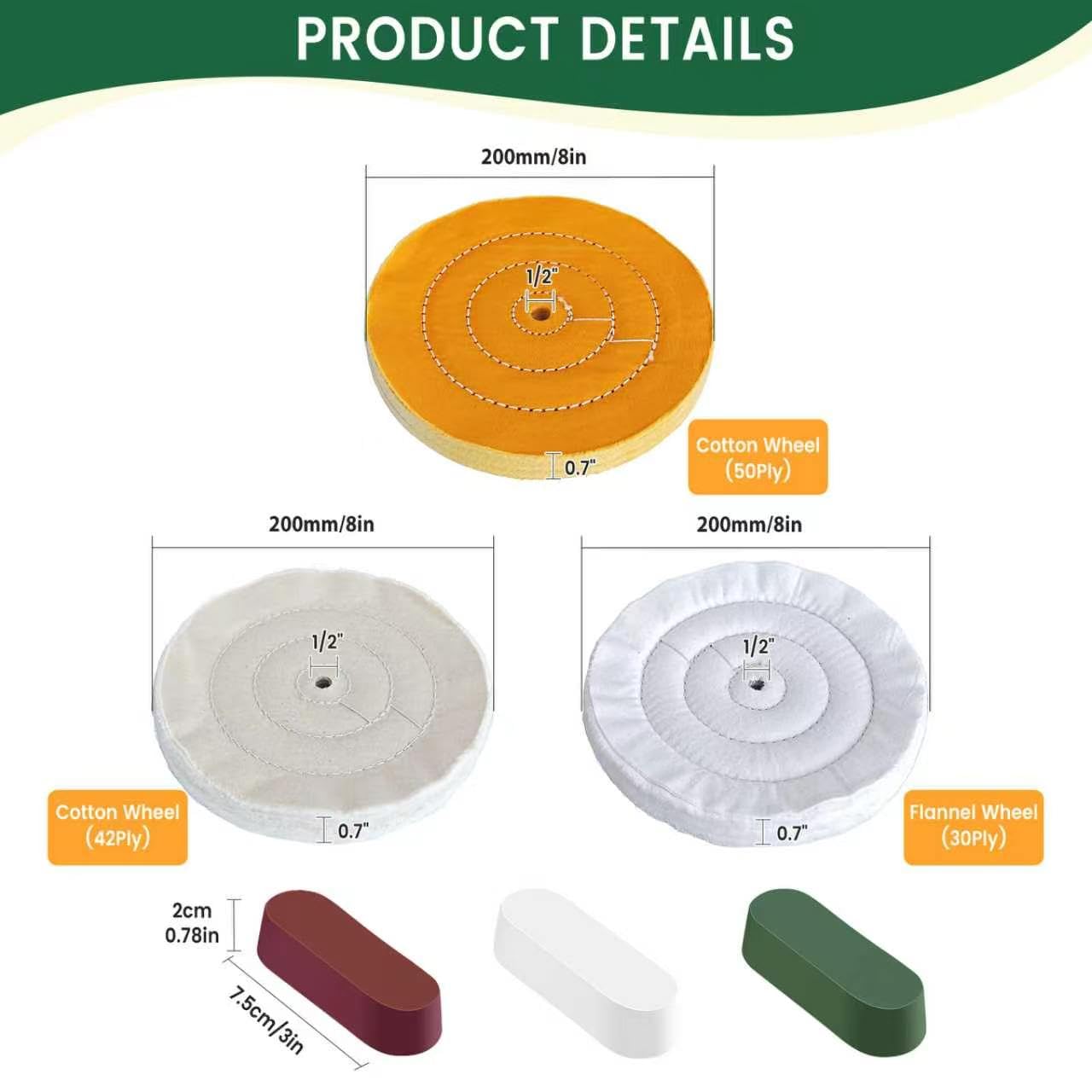 Buffing & Polishing Wheel Kit - Metal Finishing -5