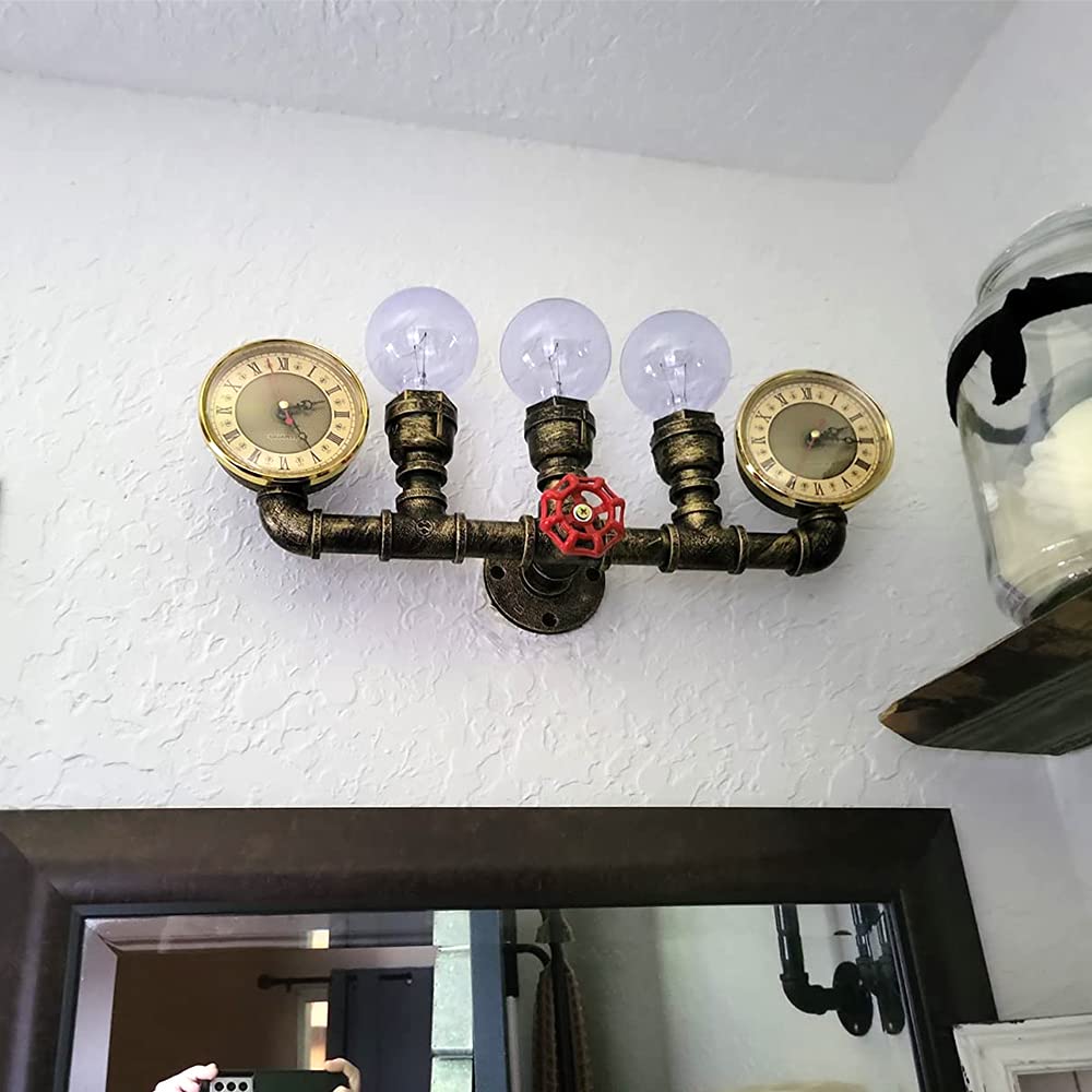 ライト　アンティーク LMSOD 3 Lights Water Tube Wall Sconce, Retro Industrial Steampunk