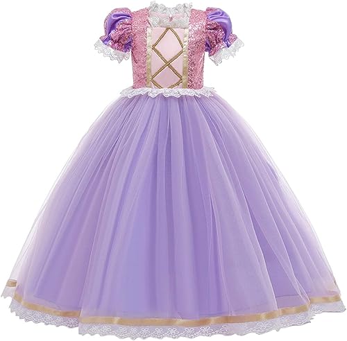 Miniatura 1 de FMYFWY Disfraz de princesa Sofía Rapunzel para niñas, carnaval, Halloween, Navidad, cumpleaños, fiesta de baile (accesorios)