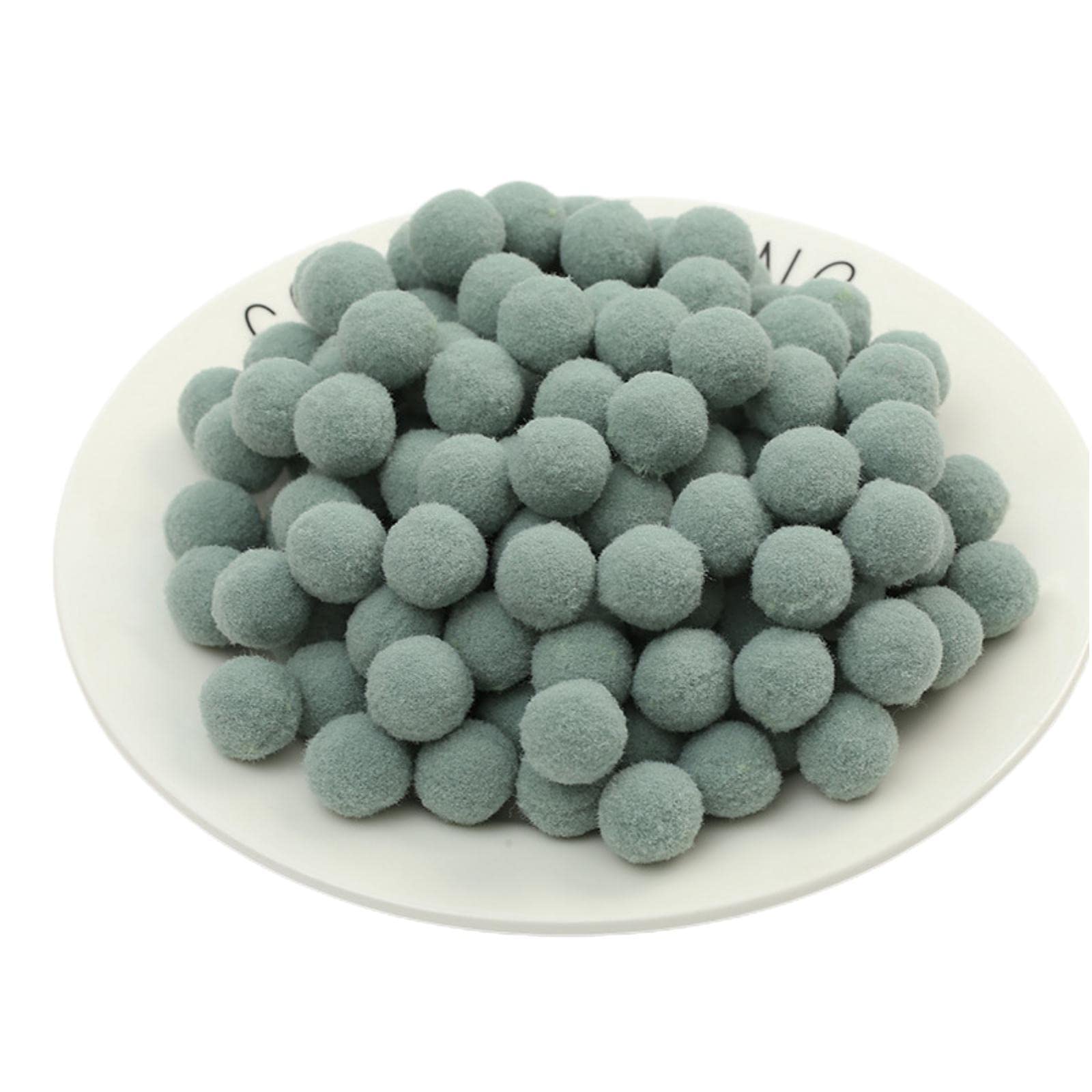1000 Pieces 10mm Craft Pom Poms Cotton Rainbow Ball Easter Festive Pom Poms Self Adhesive Pompom Fluffy Mini Pom Pom Ball Fuzzy Ball for Jewelry Making Clothing Appliques (44_ Bean Green)