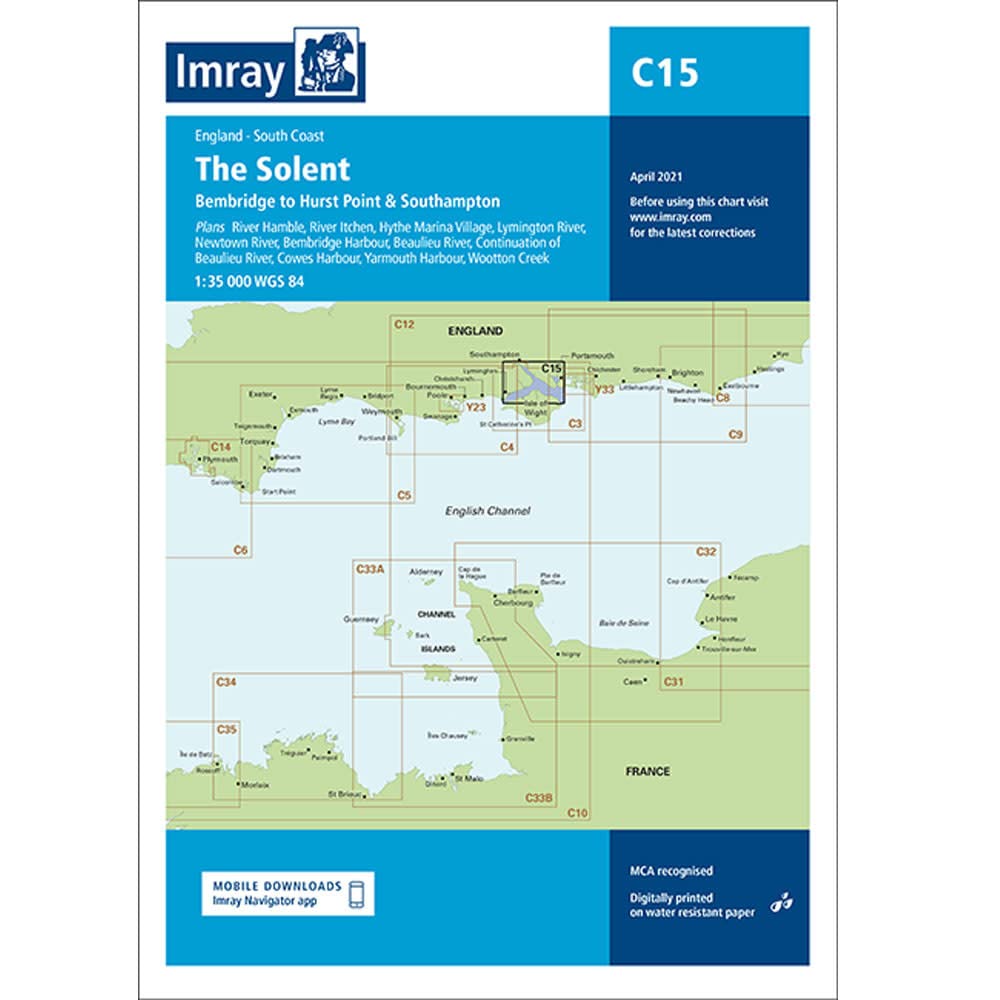 Imray Chart C15 The Solent: Bembridge to Hurst Point and Southampton (C Charts)