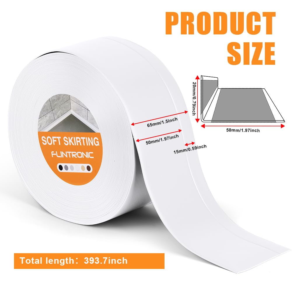 flintronic Bath Sealant Strip, 10m/32.8ft Self Adhesive Sealant Strip, Waterproof, Oilproof and Mildewproof Sealant Tape, Caulk Strip for Kitchen, Sink, Bathroom, Toilet, Wall Corner - Image 2
