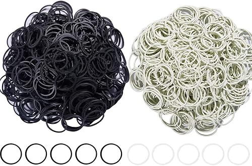 Miniatura 7 de AMUU Bandas de goma pequeñas, 1200 unidades, color amarillo, pequeñas bandas elásticas suaves para trenzas de cabello de 0.63 pulgadas de diámetro,