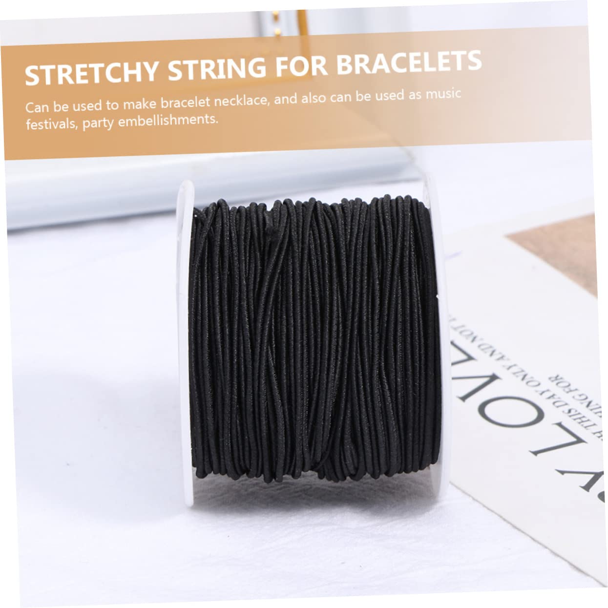 HOMSFOU 2 Sätze Elastisches Schmuckband Für Armbänder Und Für DIY Schmuckprojekte Party Dekoration Und Bastelarbeiten Schwarz Und Weiß 2 Rollen * 2