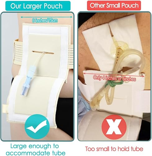 Miniatura 7 de SinaiSea Soporte de tubo de alimentación transpirable, cinturón de tubo G, catéter PD, cubiertas de diálisis peritoneal con bolsa de esponja