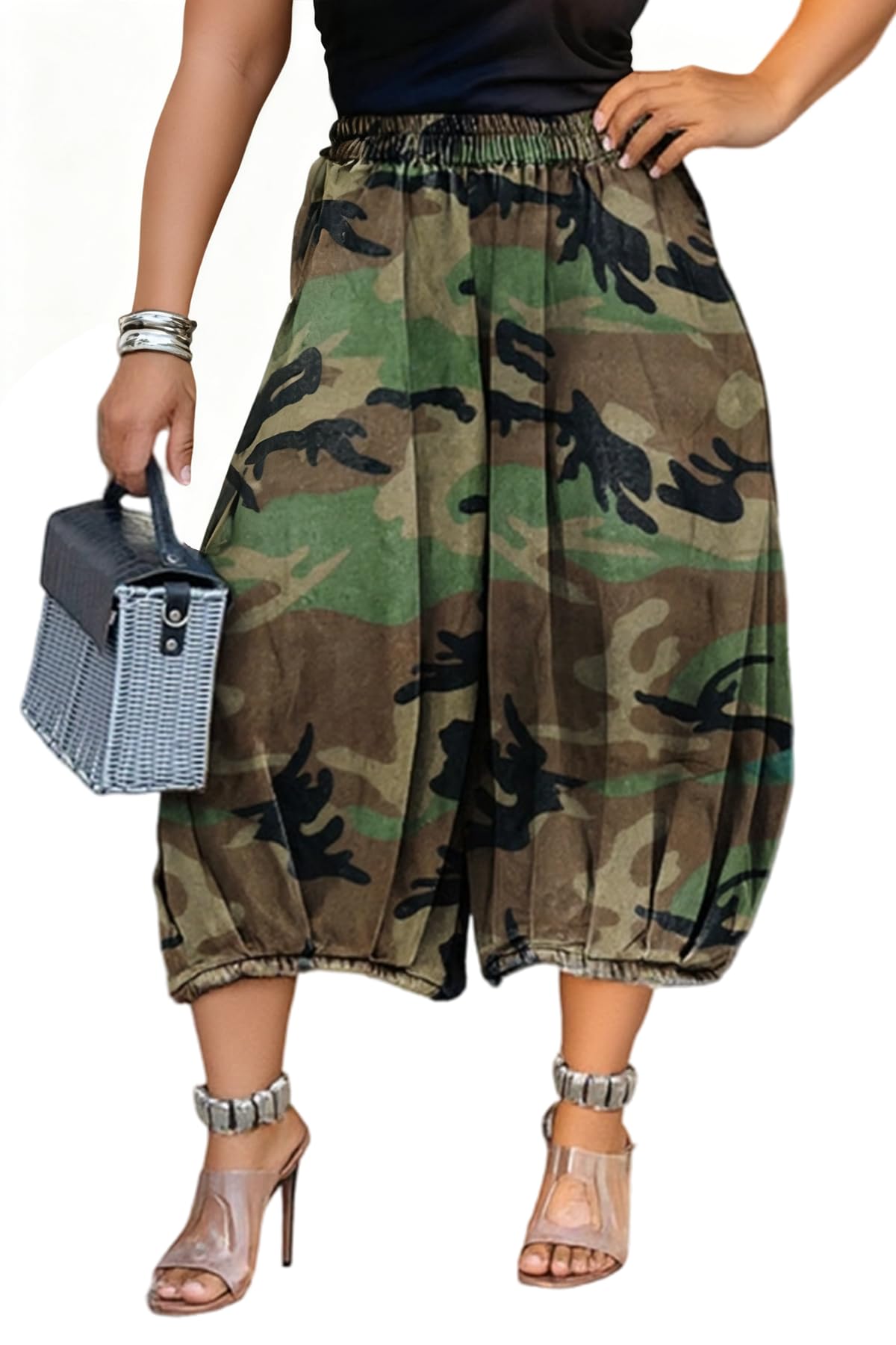 Vakkest Women's Baggy Camo Cargo Jeans