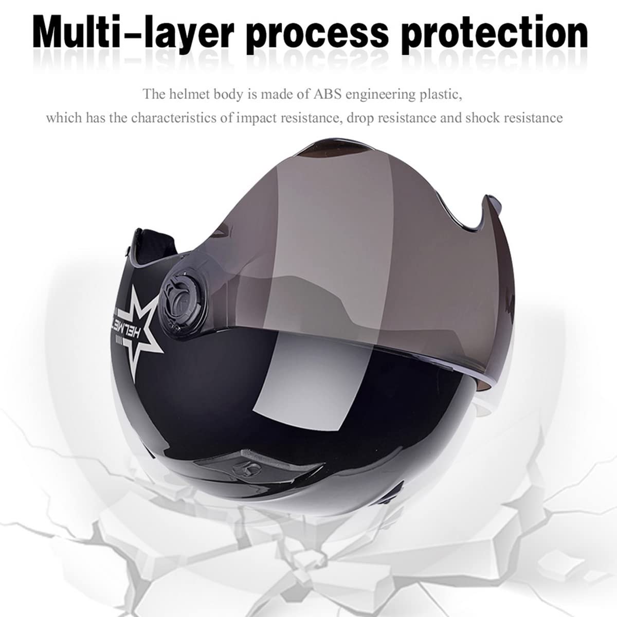 Casco Per Bici, Skateboard E Sport - Taglia Unica 54-62 Cm, Visiera E Occhiali Inclusi, ABS Resistente