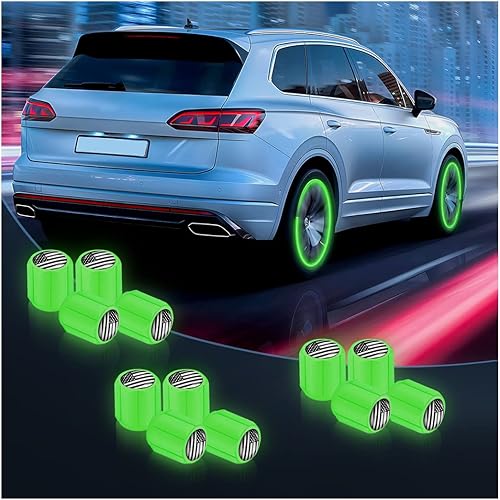 12 tapas luminosas para válvulas de neumáticos de automóvil, tapas de vástago de válvula de bandera estadounidense, tapas de aire universales
