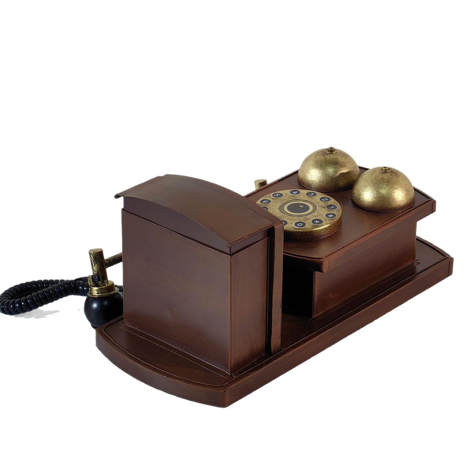 Retro Klassisches Wandtelefon mit Schnur, antikes Festnetztelefon mit Aufbewahrungsbox, modernes Homeoffice
