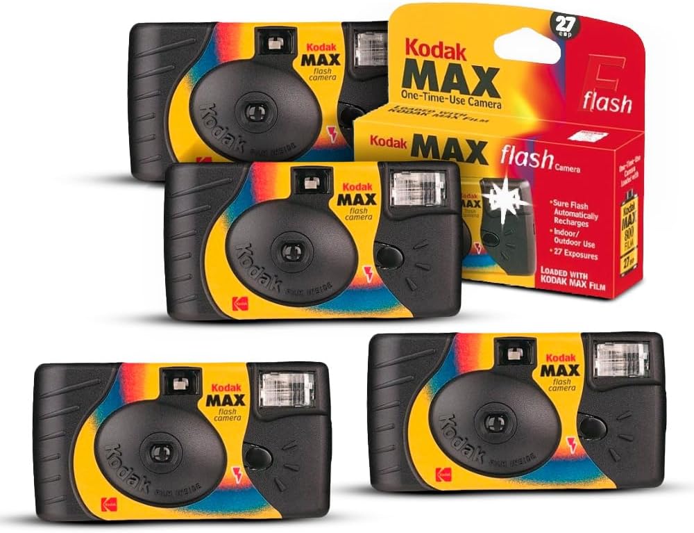 Kodak Power Flash 35mm Single Use Camera Bundle (4-Pack) (4 Items)