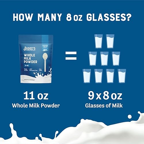 Miniatura 4 de Judees Pure Leche entera en polvo de 11 onzas 100 sin OMG rBST sin hormonas sin gluten y sin frutos secos grapa de despensa lista para hornear ideal