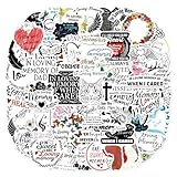 55Pcs in Loving Memory Decal Vinyl Waterproof Stickers Commemorative Words Text Decals for Laptop Scrapbook Bicycle Car Phone Cups and More (Loving Memory)