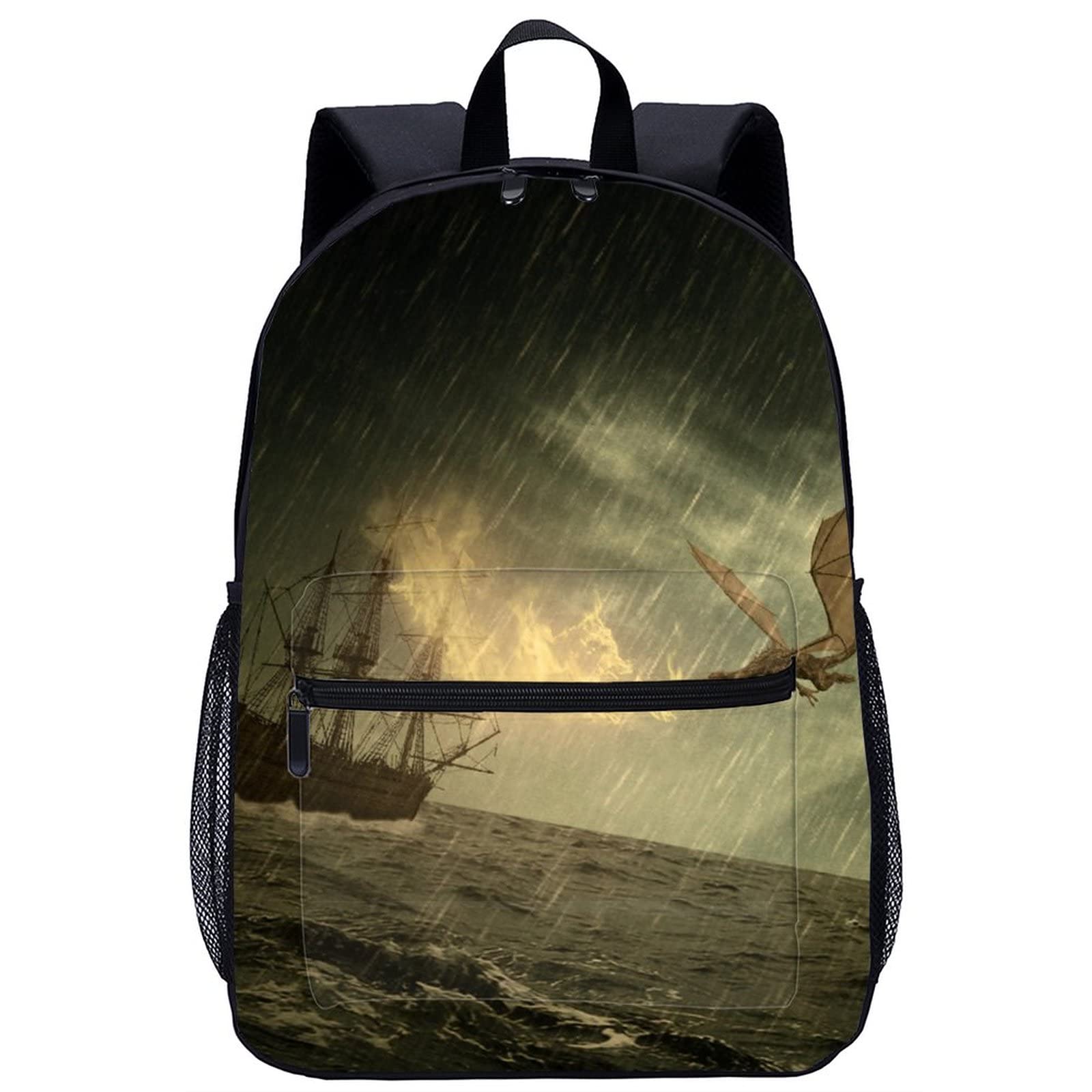 Mochila deportiva 3D cool de dragón con estructura resistente 8