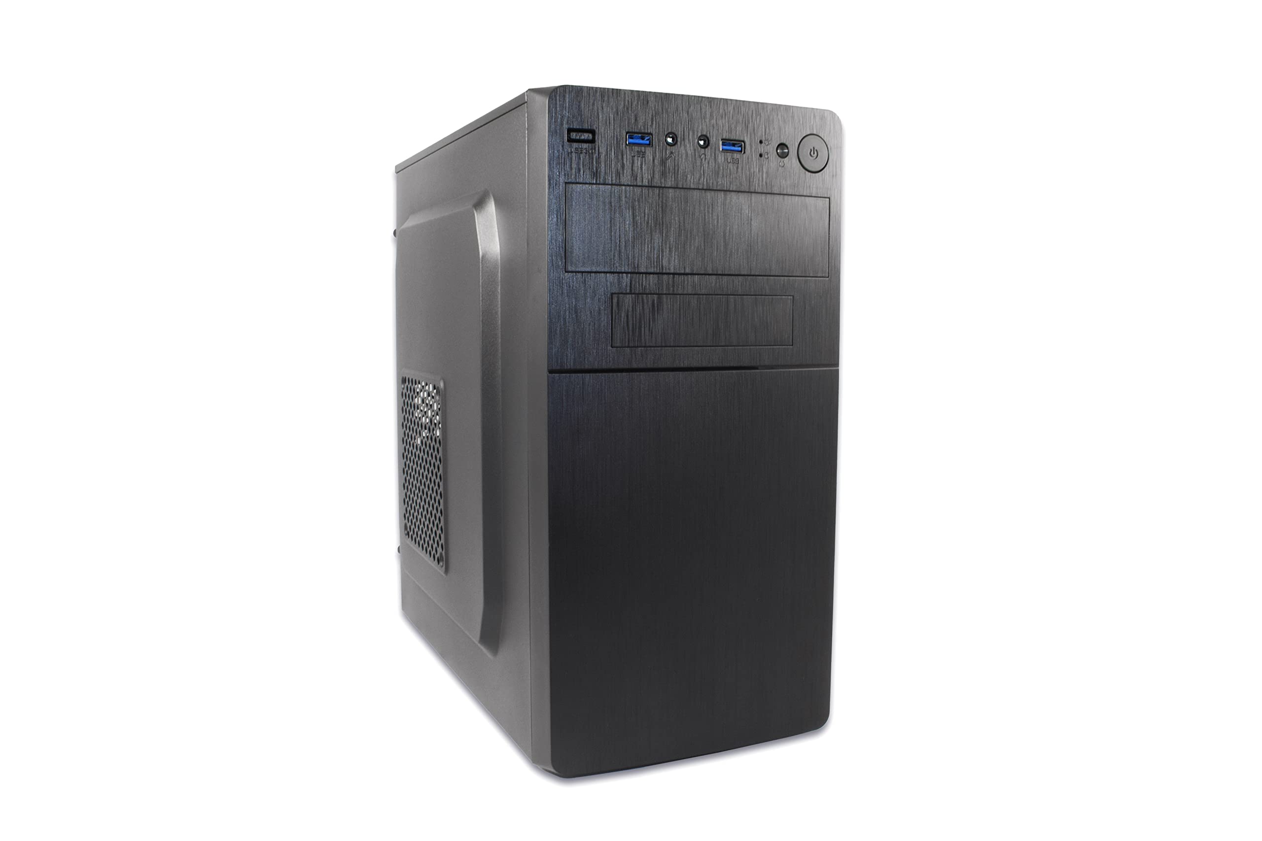 PC Case MPC-28 - Caja PC Micro ATX y Mini ITX con Fuente de Alimentación EP500, 2 x USB3.0 Frontales, Soporte para Candado, Compatible con Gráficas de hasta 29cm de Largo. Color Negro