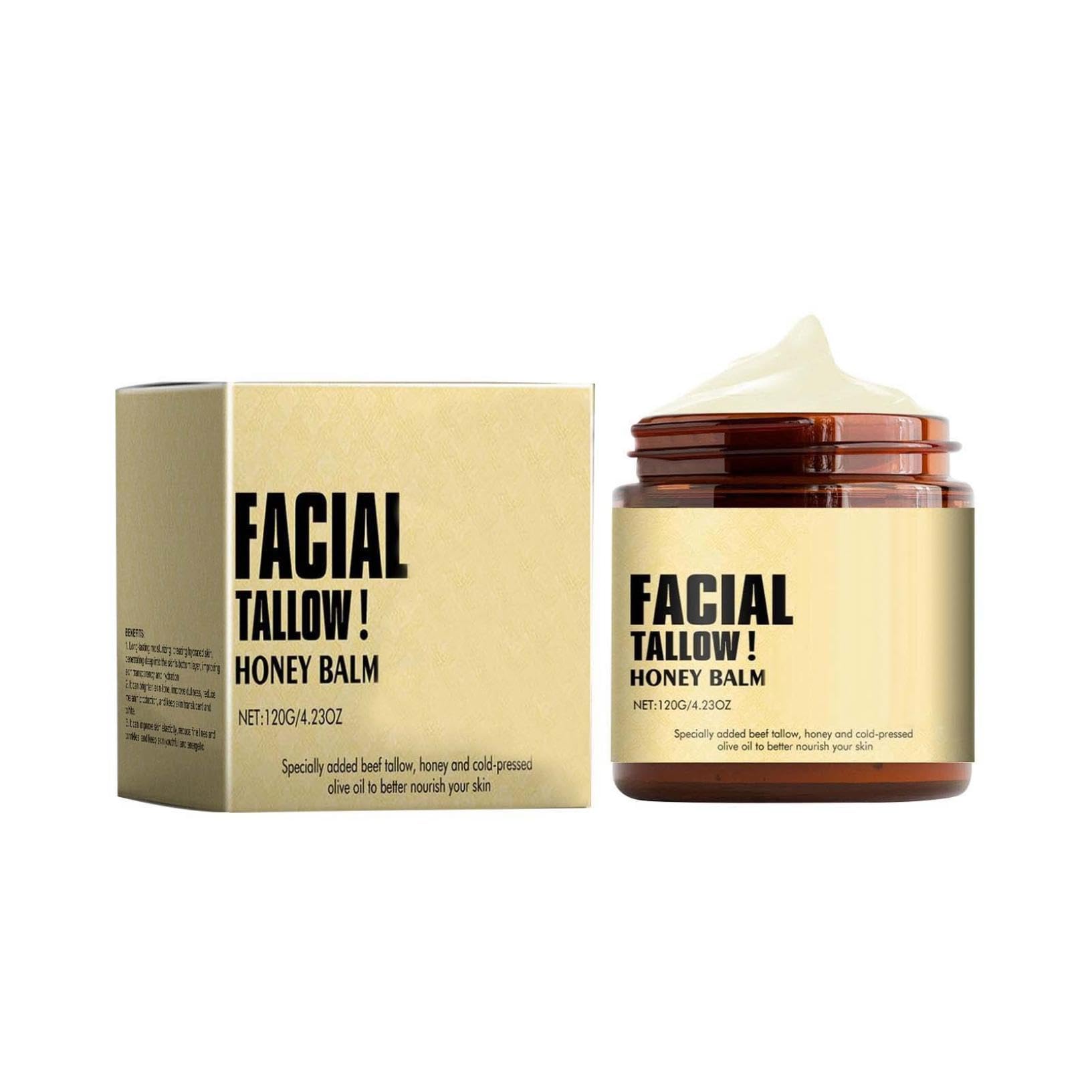 2x Beef Tallow Feuchtigkeitscreme Mit Bio-Talg & Honig – Natürliche Hautpflege Für Gesicht & Körper, 120g Pro Dose