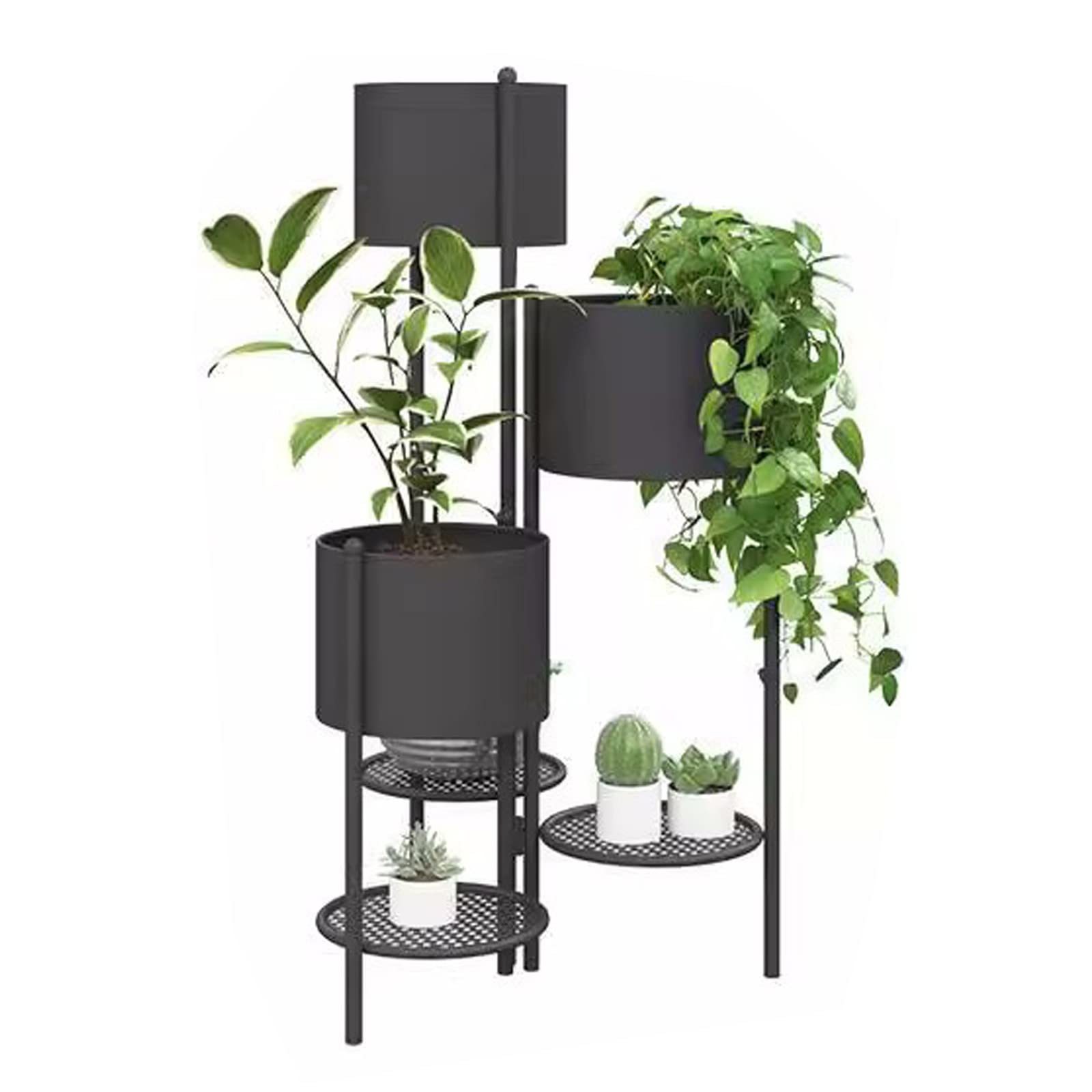 Scaffali Porta Piante Metallo 3 Livelli Supporto per Fiori Scaffale Multiuso mensola per vasi da Fiori Scaffale per scaffali per Interni/Esterni Espositore Multi-Strato per scaffali Bonsai - L70.3