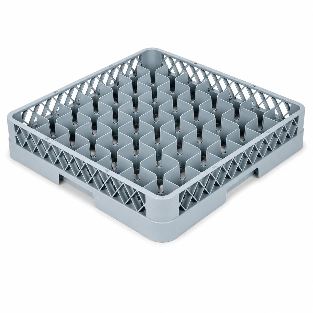 49-Compartment Gray Full-Size Glass Rack by Glownary – Plastic, Gray, Model 460ec1824pb5
