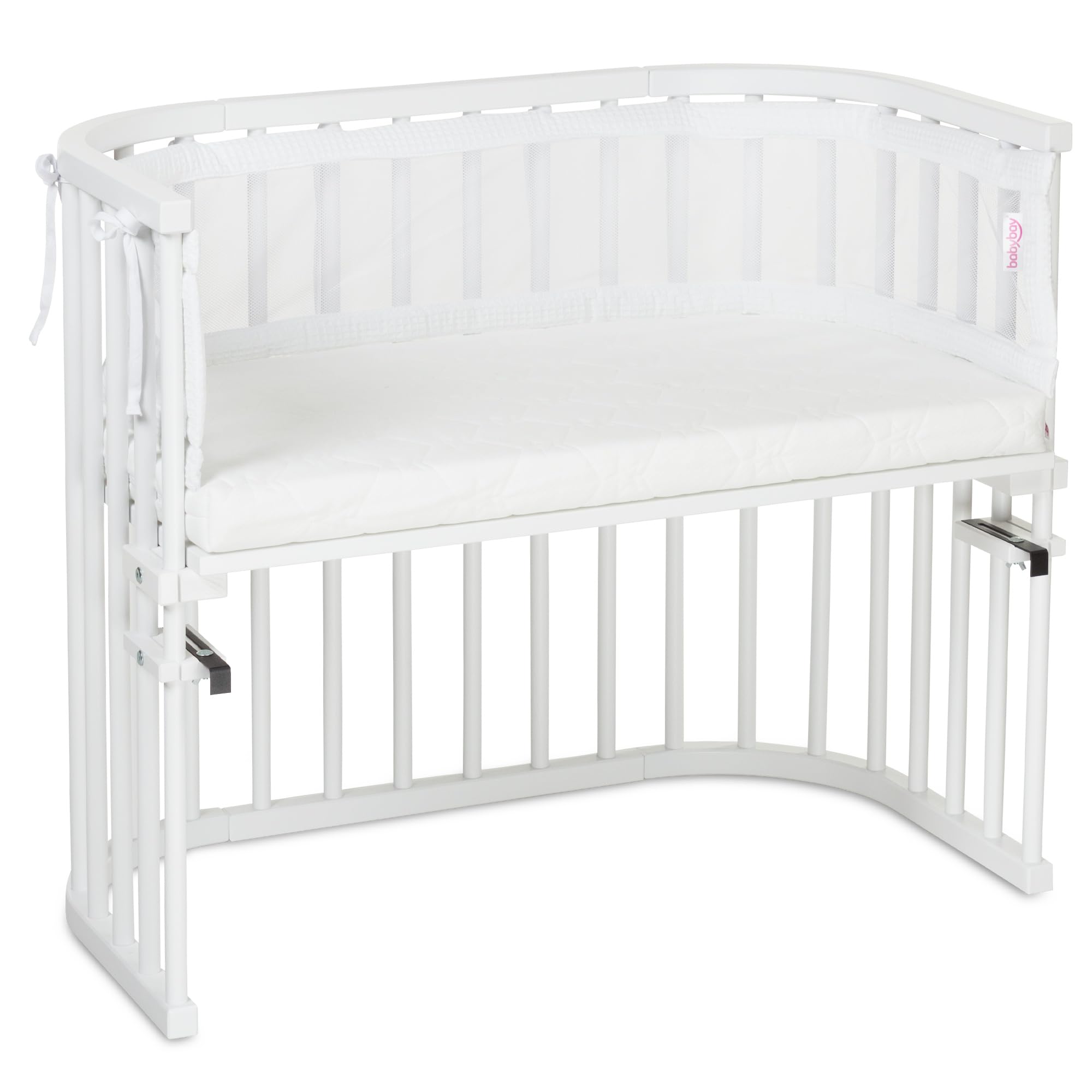 babybay Tour de lit en maille gaufrée compatible avec les modèles Maxi, Boxspring, Comfort et Comfort Plus, blanc