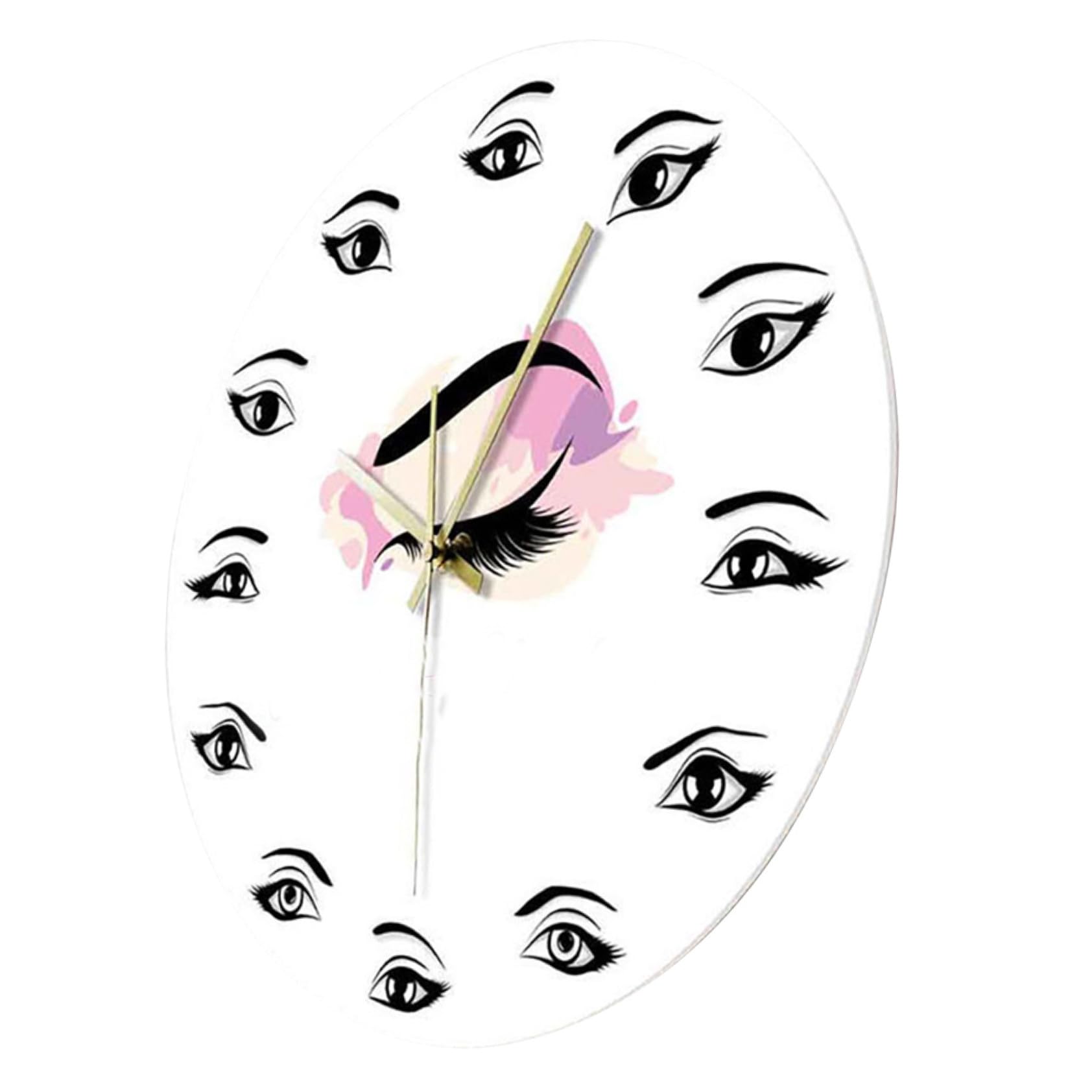 Horloge murale motif cils pour salon de beauté et décoration intérieure de studio