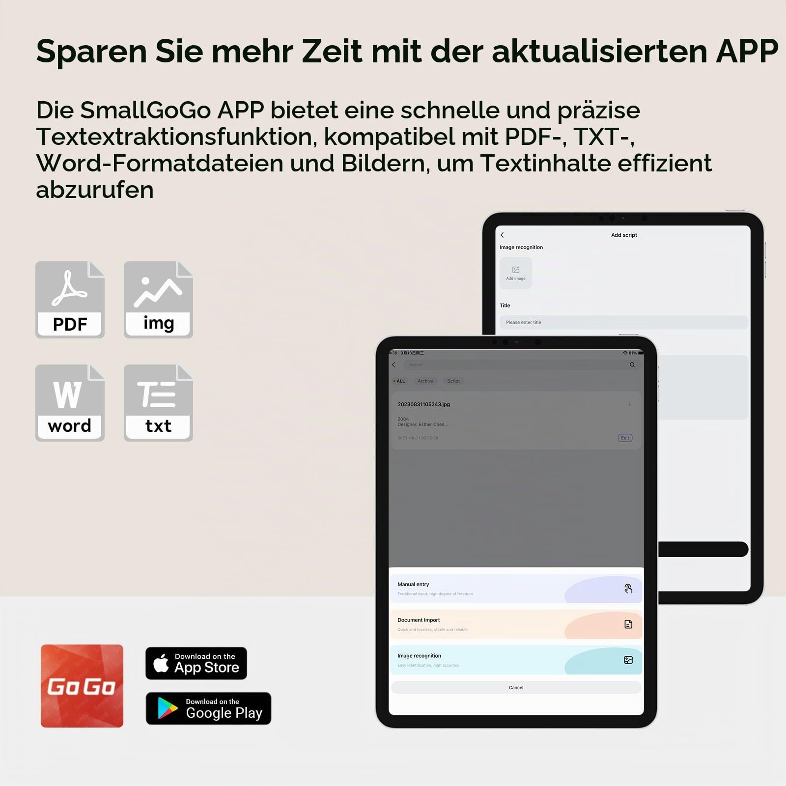 SMALLRIG Teleprompter für iPad für Android-Tablets bis zu 11 Zoll, Nicht für Smartphones, kleine GoGo-APP unterstützt PDF Picture Word TXT, muss mit 15 mm LWS Grundplatte für spiegellose DSLR – 3646B