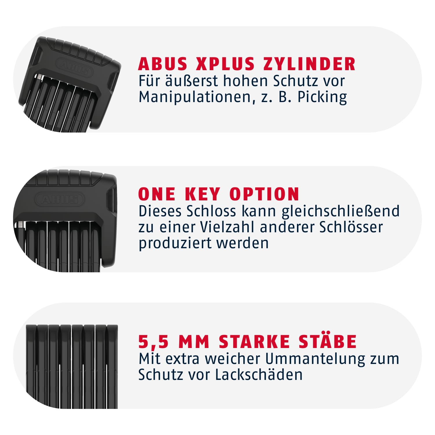 ABUS Faltschloss Bordo Granit 6500K mit SH-Schlosshalter - Fahrradschloss mit XPlus Zylinder für hohen Manipulationsschutz - ABUS-Sicherheitslevel 15 - Länge 120 cm, Schwarz | Fahrradschlösser