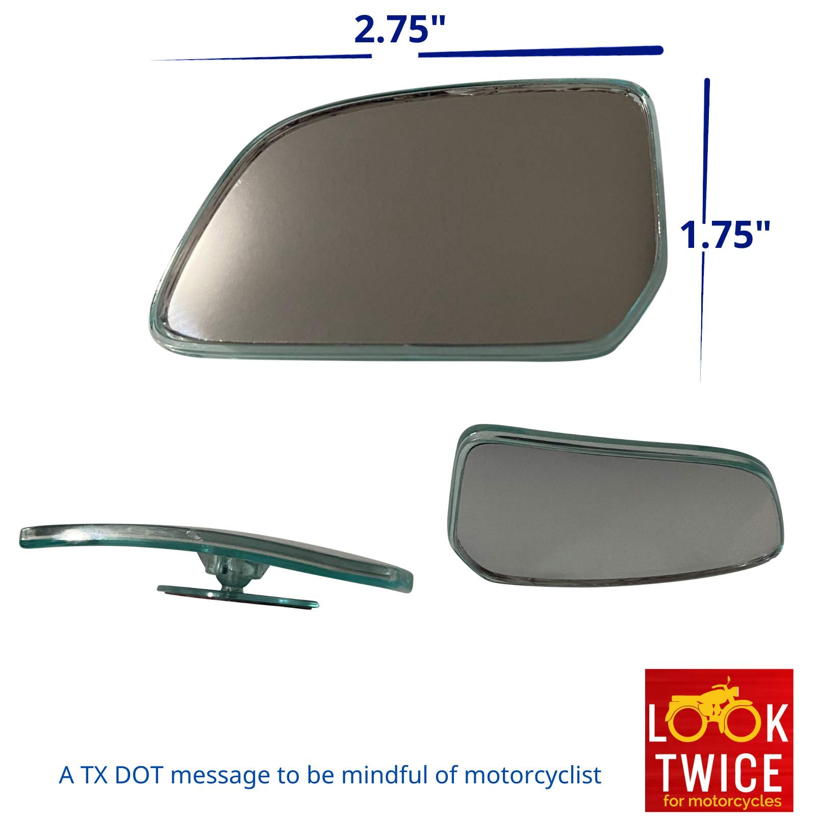 Blind Spot Mirrors [Original Part Look Fits Shape of Car Door Mirror] Fully Adjustable with