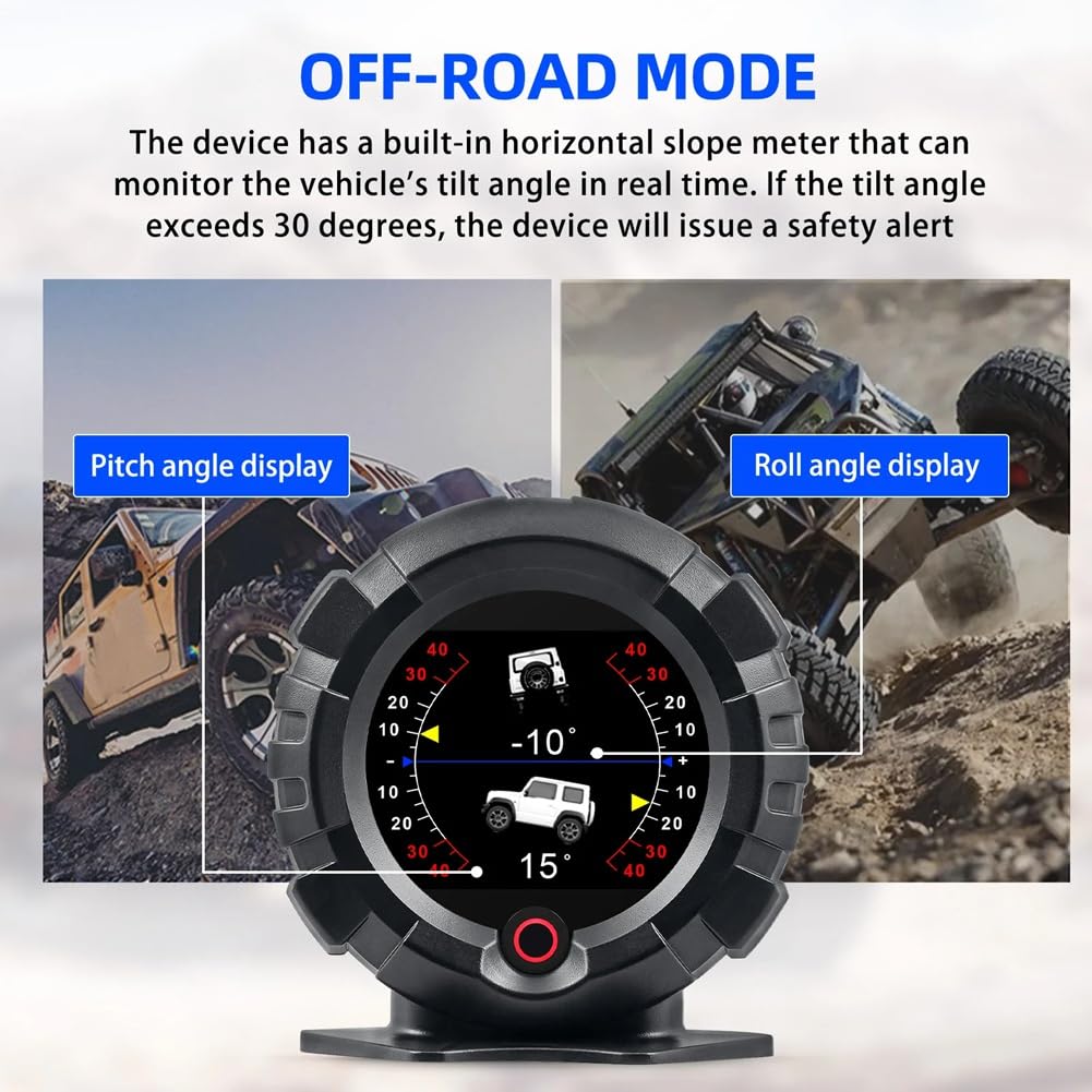 X95 Display GPS Head Up per Auto Fuoristrada - Inclinometro Digitale, Tachimetro e Misuratore di Pendenza