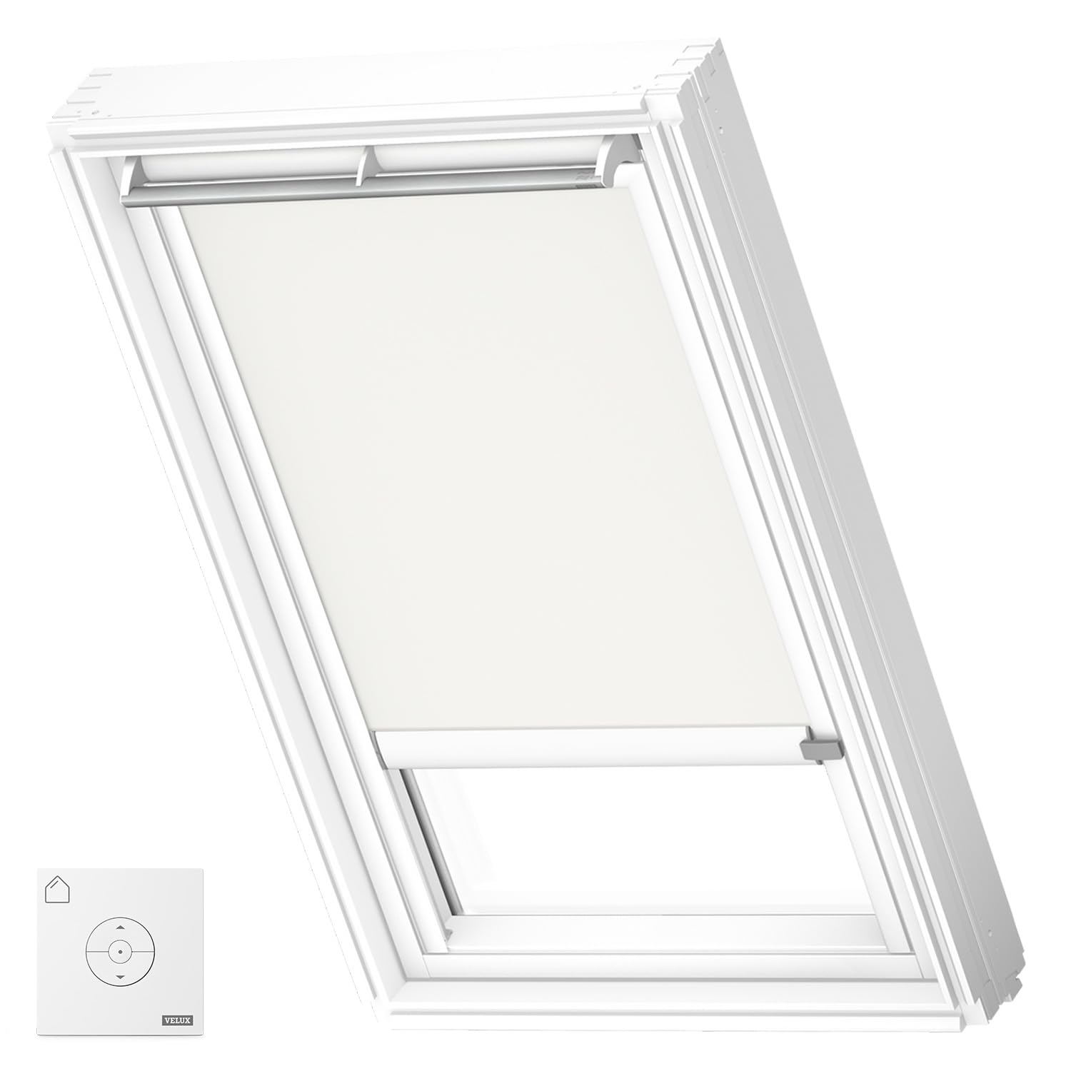 VELUX Solar Powered Blackout Blind (DSL), White Frame, C04, White