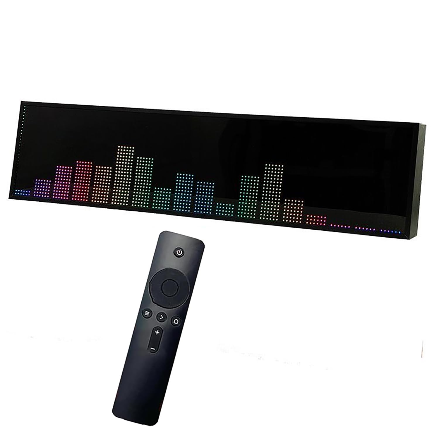 Analizador de pantalla de espectro musical LED, 9 espectros, 4 rangos de frecuencia, reloj digital con control de voz y línea