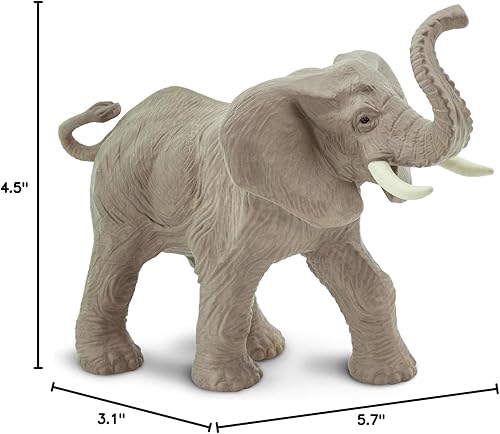 Miniatura 9 de Safari Ltd. Figura de elefante africano, figura detallada de plástico de 6.25 pulgadas, juguete educativo para niños, niñas y niños a partir de 3