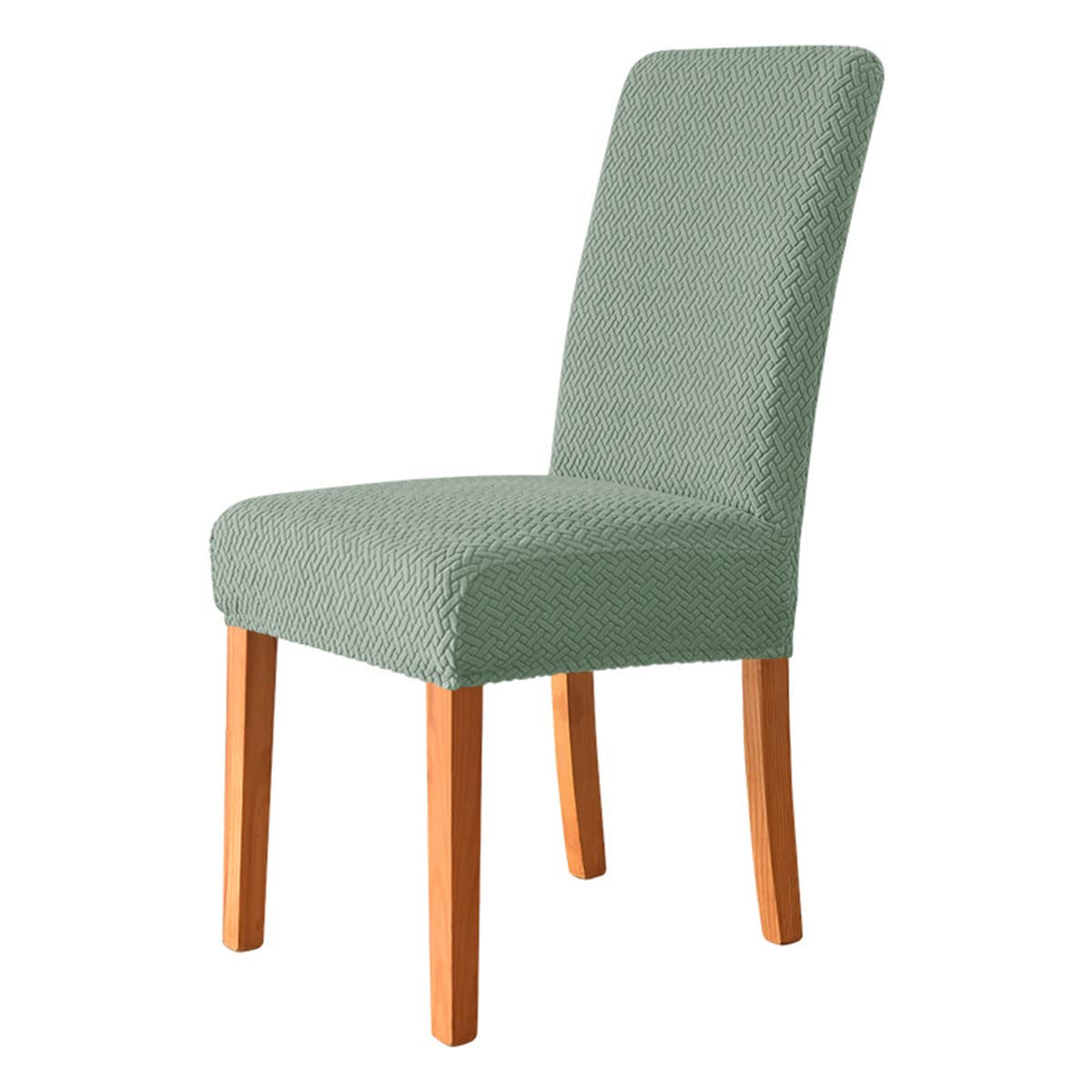 jacquard Coprisedie con Schienale per sala da pranzo 2 4 6 8 Conf, Stirata coprisedia Sfoderabile Lavabile Coprisedie per Cucina per la cerimonia domestica -verde-8 pezzi