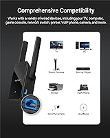 Vista 5 de BrosTrend Adaptador WiFi 6 AX3000 WiFi a Ethernet con puerto RJ45 Gigabit, puente inalámbrico de doble banda para PC, Smart TV, Xbox, PlayStation