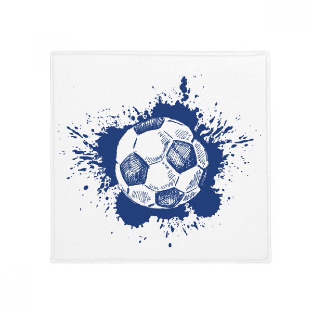 Tapis de sol animal football bleu 80x80cm anti-dérapant cuisine