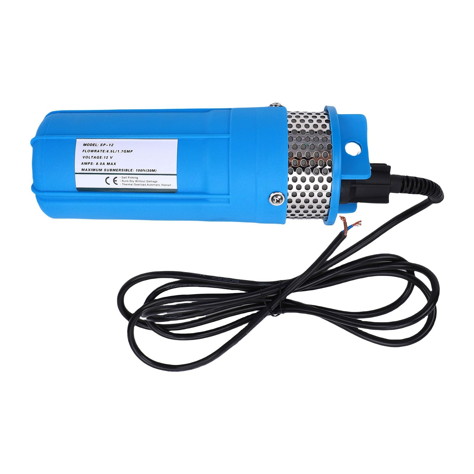 Generic Bomba de Pozo Profundo Sumergible Solar, Pozos Eficientes de Alta Velocidad de 4" para Riego de Jardines, Acero Inoxidable (DC12V)