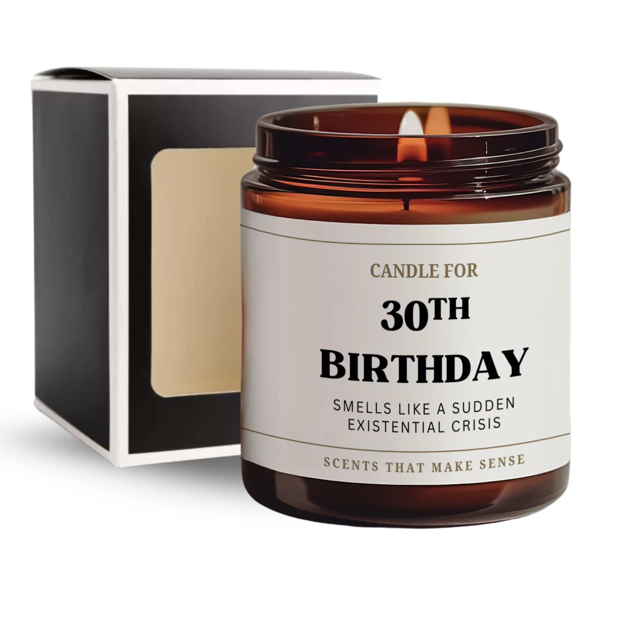 Fragranced Humour - Funny 30th Birthday Gift, You are Thirty Candle, Organic & Vegan, Luxury Scented (Existential Crisis)