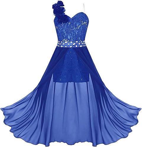 Vestido de mameluco para niña de flores, vestido de dama de honor de princesa con vuelo de un hombro