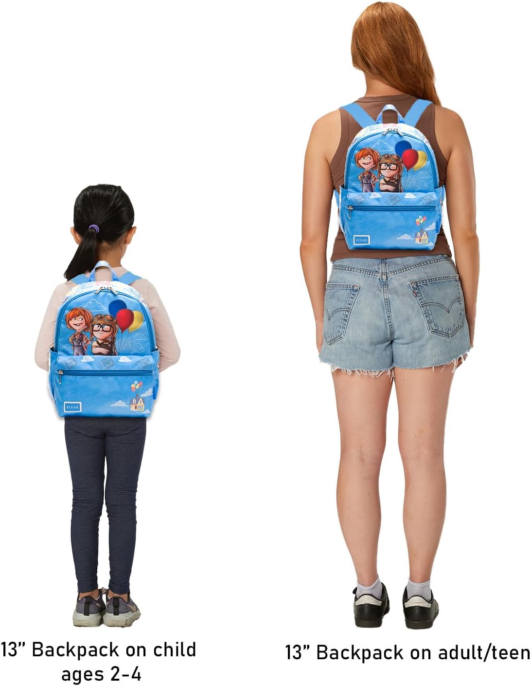 Disney Up Mini Backpack for Girls - Bundle with 13" Mini Bag Featuring Carl and Ellie Plus Water Bottle | Disney Up Backpack Purse for Kids, Girls, Women