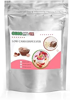 Gino Gelati Low Carb Eis Pulver Vegan Zucker-, laktosefrei mit Schokoladengeschmack, verschiedene Varianten, schnelle und einfache Zubereitung ohne Eismaschine (1 Kg, Nougat)