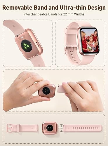 Miniatura 6 de Reloj inteligente para mujer, rastreador de fitness, contador de calorías, podómetro, iOS y Android, compatible con Bluetooth, con IP68 impermeable,